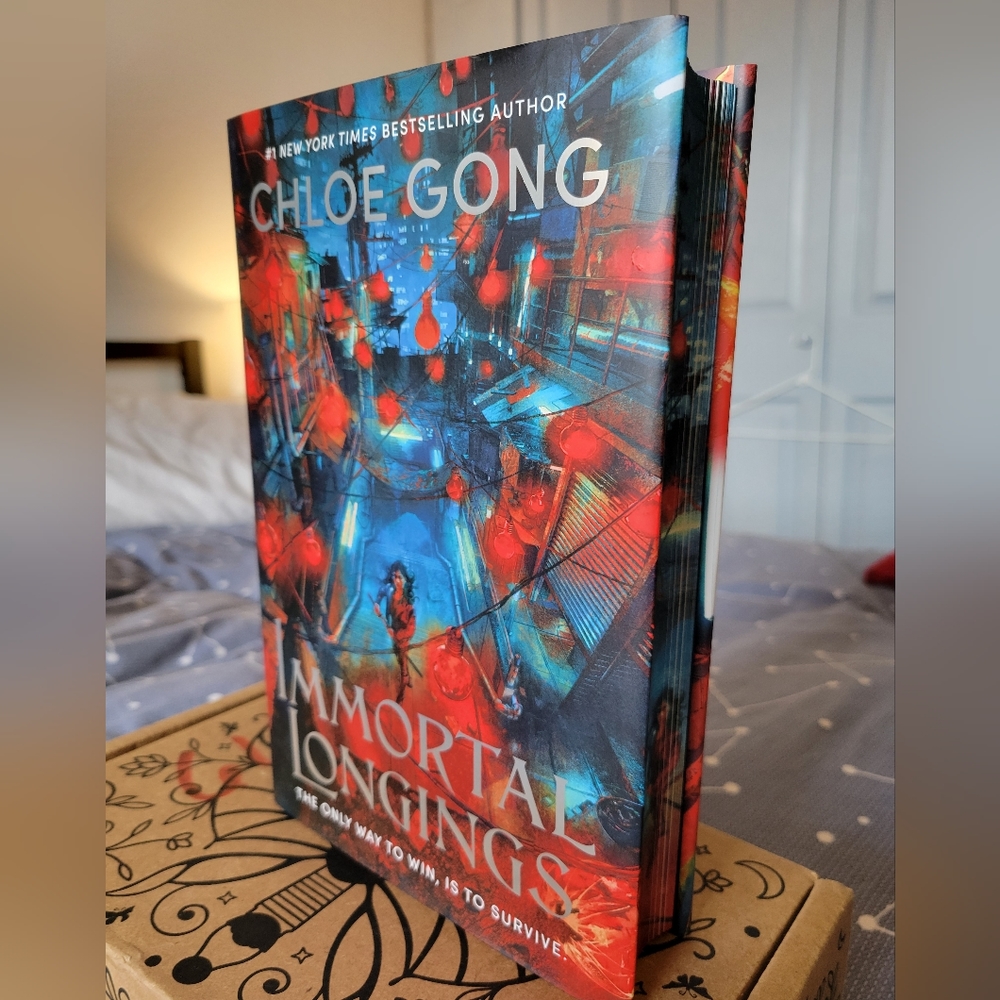 Signed Fairyloot IMMORTAL LONGINGS by Chloe Gong book with stenciled edges